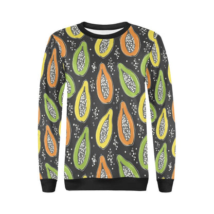 Papaya Pattern Print Design PP05 Women Long Sleeve Sweatshirt-JorJune