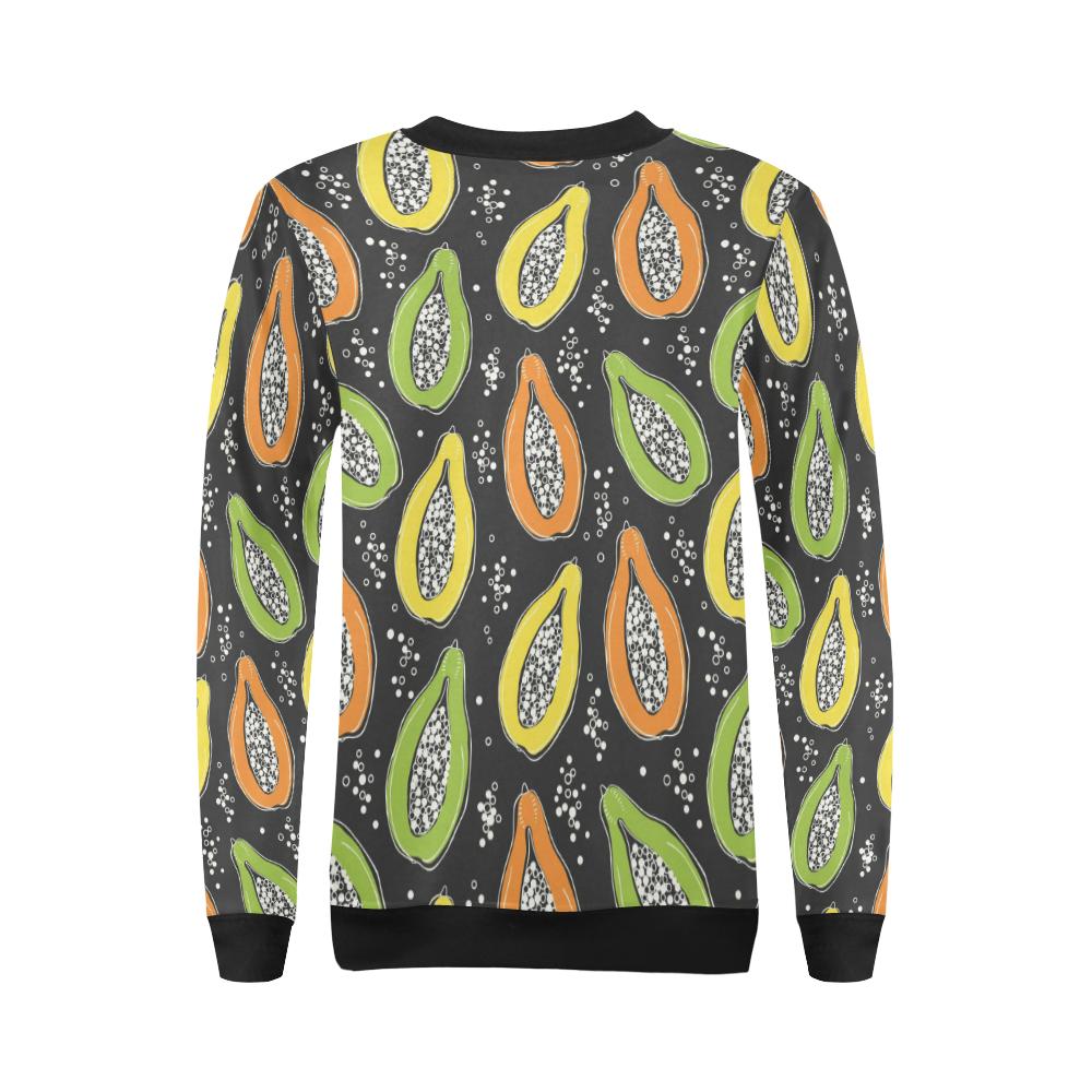 Papaya Pattern Print Design PP05 Women Long Sleeve Sweatshirt-JorJune