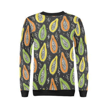 Papaya Pattern Print Design PP05 Women Long Sleeve Sweatshirt-JorJune