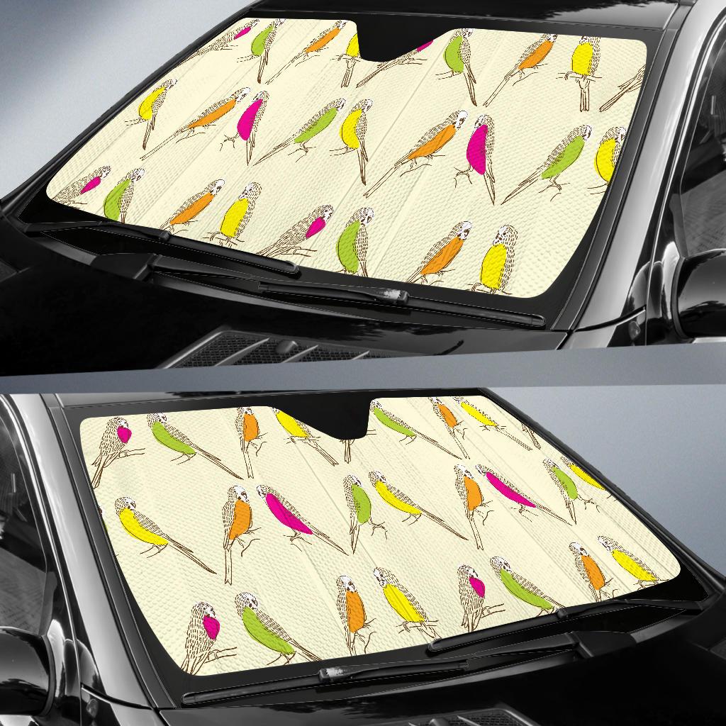 Parakeet Pattern Print Design A01 Car Sun Shades-JORJUNE.COM