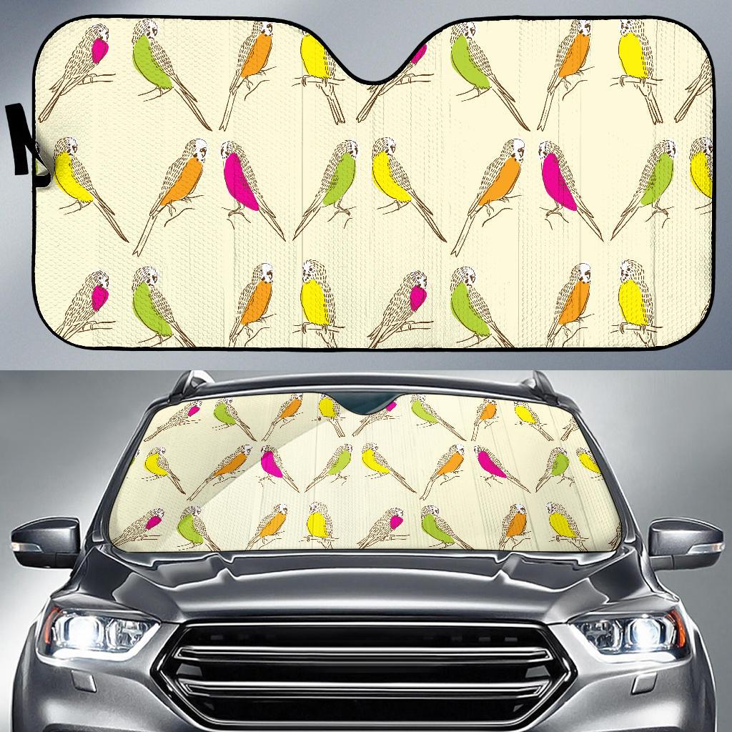 Parakeet Pattern Print Design A01 Car Sun Shades-JORJUNE.COM