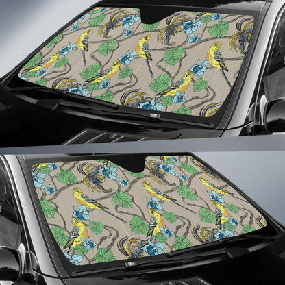 Parakeet Pattern Print Design A02 Car Sun Shades-JORJUNE.COM