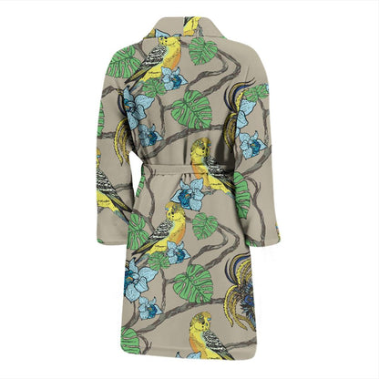 Parakeet Pattern Print Design A02 Men Bathrobe-JORJUNE.COM