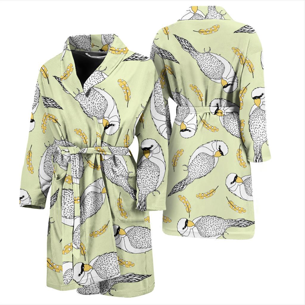 Parakeet Pattern Print Design A03 Men Bathrobe-JORJUNE.COM