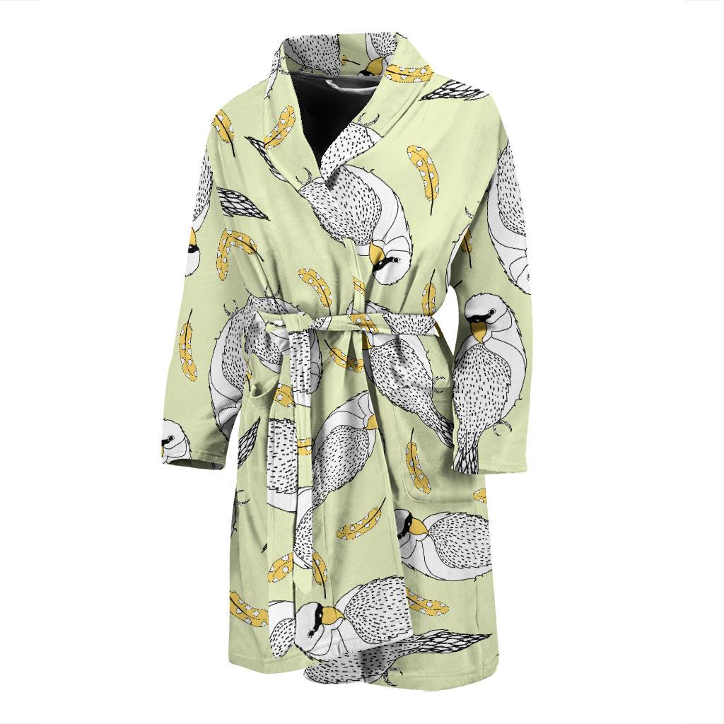 Parakeet Pattern Print Design A03 Men Bathrobe-JORJUNE.COM