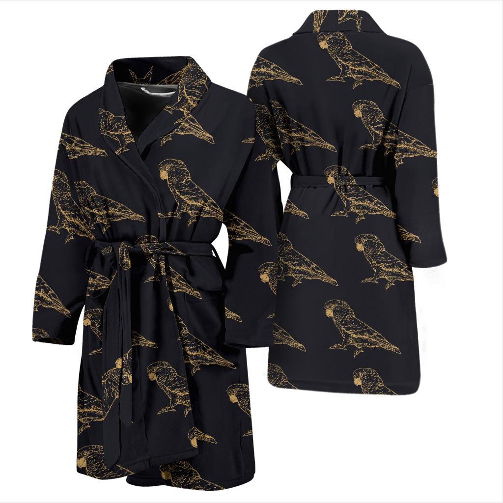 Parakeet Pattern Print Design A04 Men Bathrobe-JORJUNE.COM