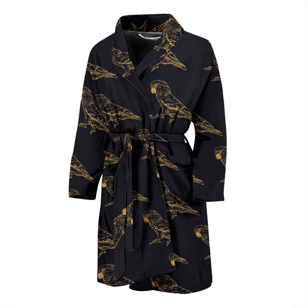 Parakeet Pattern Print Design A04 Men Bathrobe-JORJUNE.COM