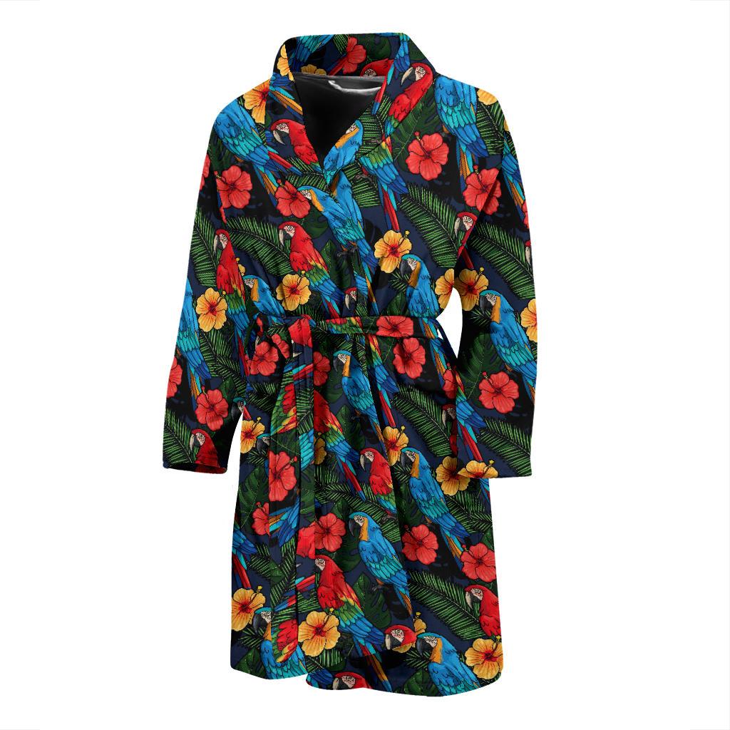 Parrot Pattern Print Design A01 Men Bathrobe-JORJUNE.COM