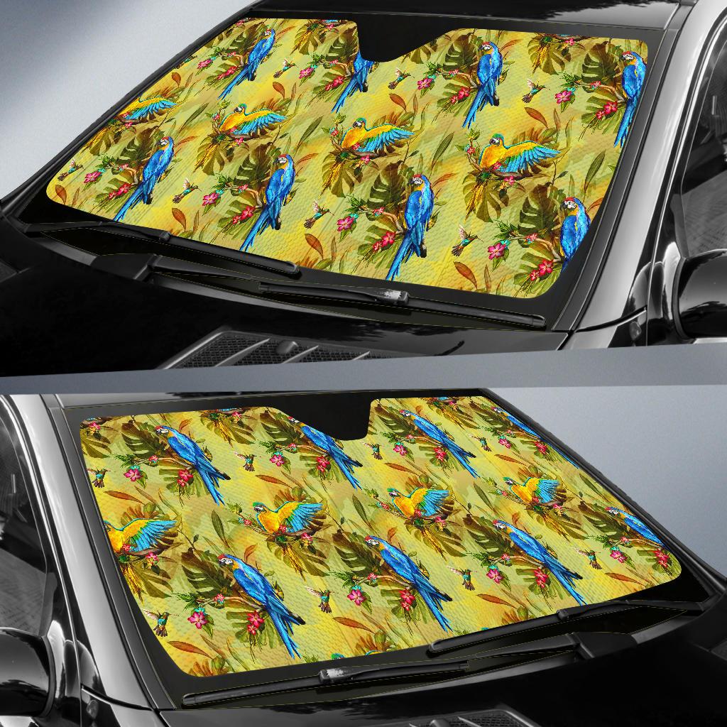 Parrot Pattern Print Design A02 Car Sun Shades-JORJUNE.COM