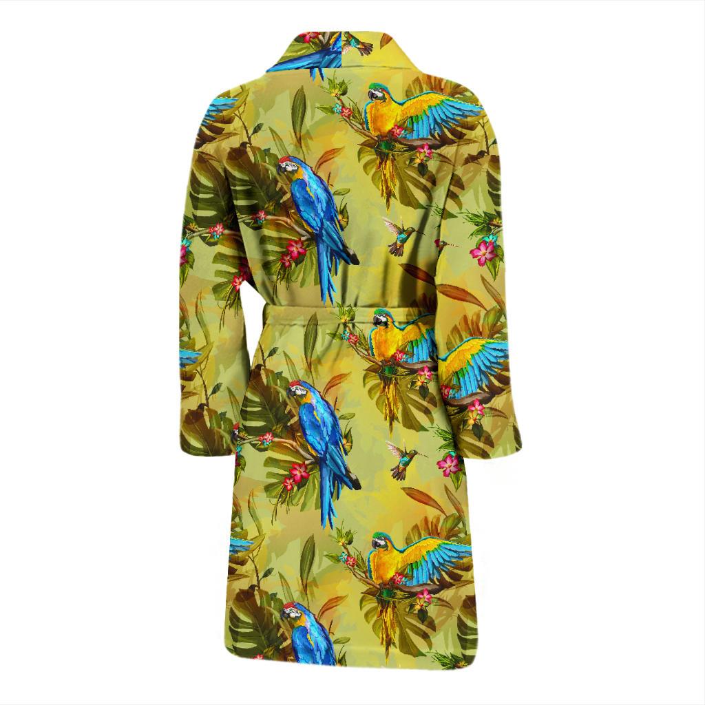 Parrot Pattern Print Design A02 Men Bathrobe-JORJUNE.COM
