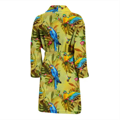 Parrot Pattern Print Design A02 Men Bathrobe-JORJUNE.COM