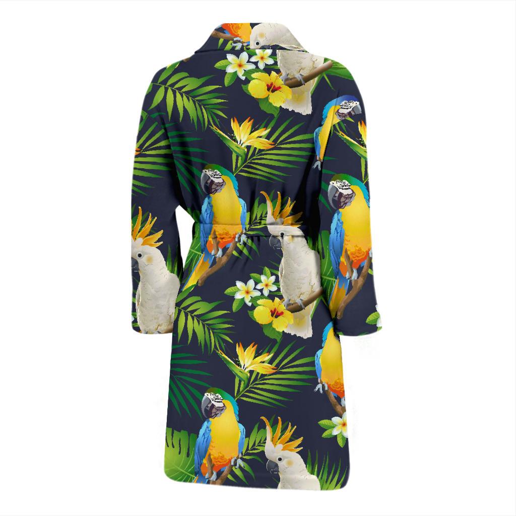 Parrot Pattern Print Design A03 Men Bathrobe-JORJUNE.COM