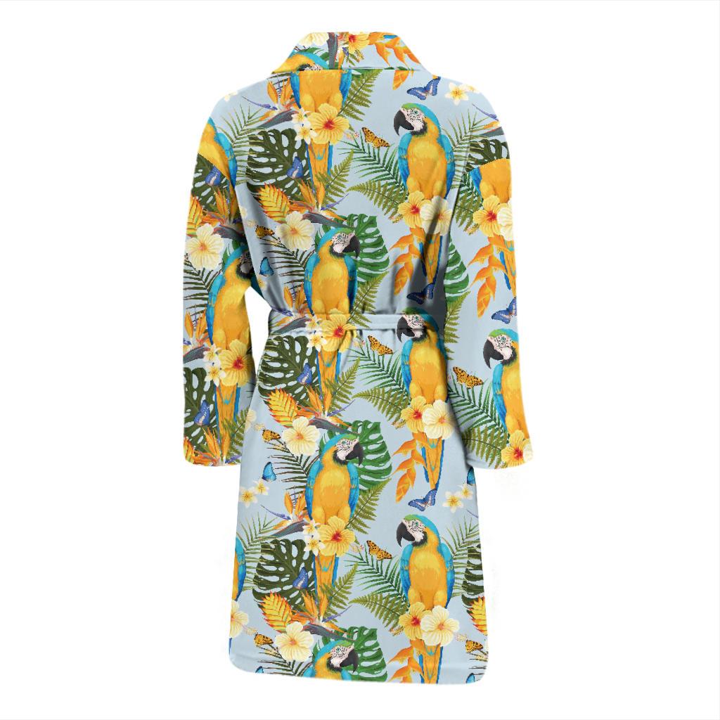Parrot Pattern Print Design A04 Men Bathrobe-JORJUNE.COM