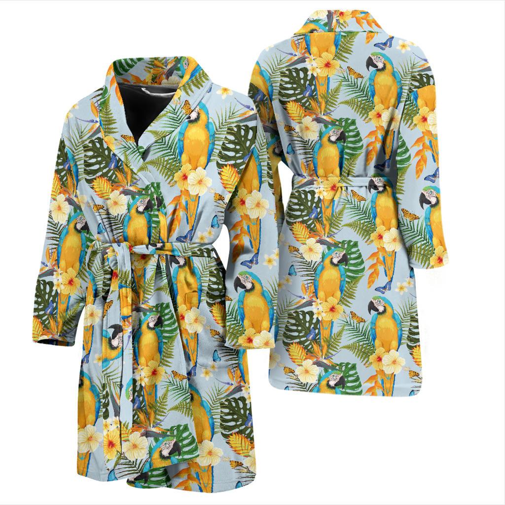 Parrot Pattern Print Design A04 Men Bathrobe-JORJUNE.COM