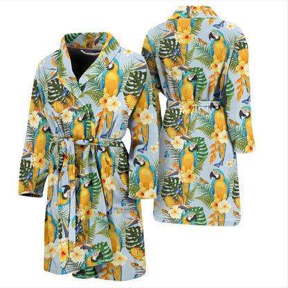 Parrot Pattern Print Design A04 Men Bathrobe-JORJUNE.COM