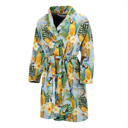 Parrot Pattern Print Design A04 Men Bathrobe-JORJUNE.COM