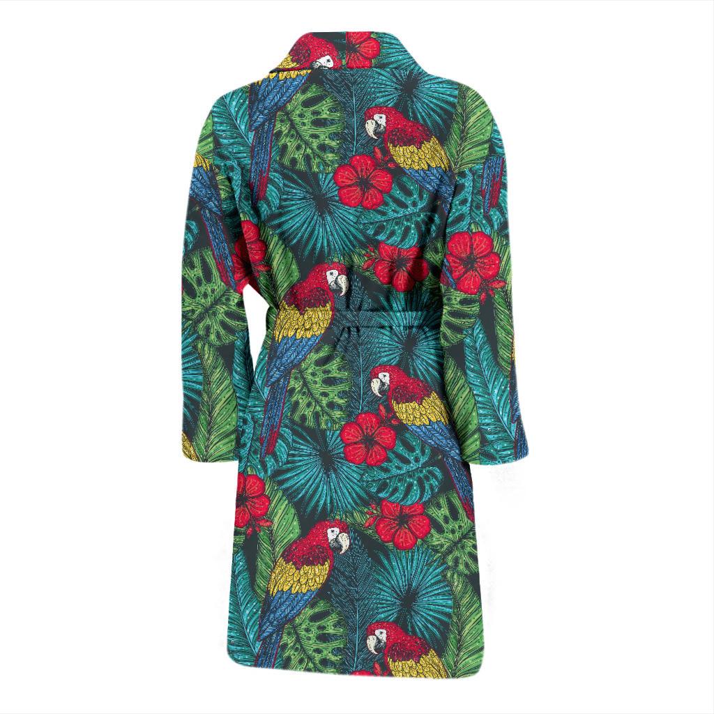 Parrot Pattern Print Design A05 Men Bathrobe-JORJUNE.COM