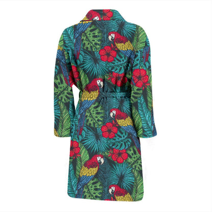 Parrot Pattern Print Design A05 Men Bathrobe-JORJUNE.COM