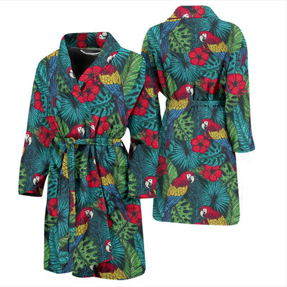 Parrot Pattern Print Design A05 Men Bathrobe-JORJUNE.COM