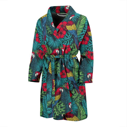 Parrot Pattern Print Design A05 Men Bathrobe-JORJUNE.COM