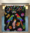 Parrots embroidered printed Duvet Cover Bedding Set