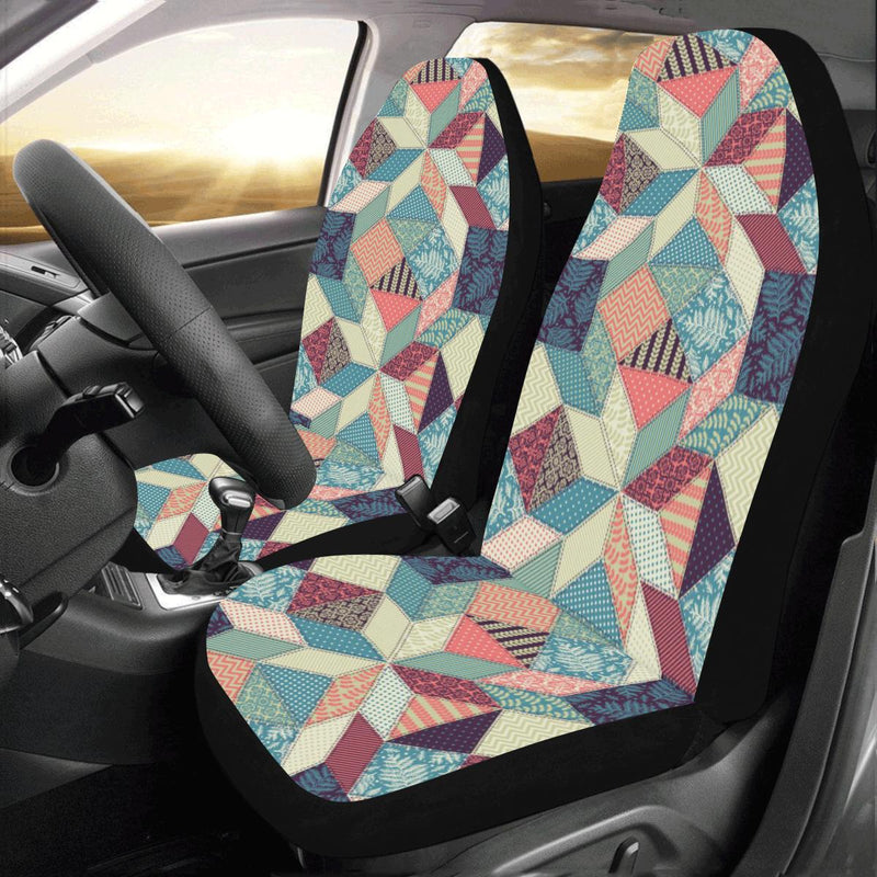 Patchwork Pattern Print Design 02 Car Seat Covers (Set of 2)-JORJUNE.COM