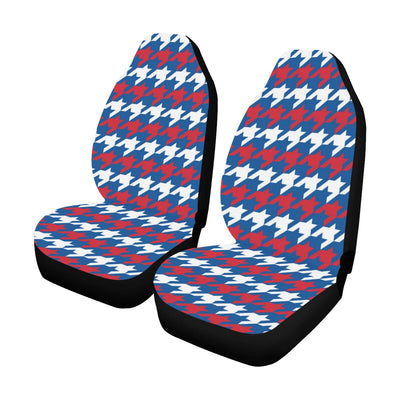 Patriotic Houndstooth Pattern Print Design A02 Car Seat Covers (Set of 2)-JORJUNE.COM