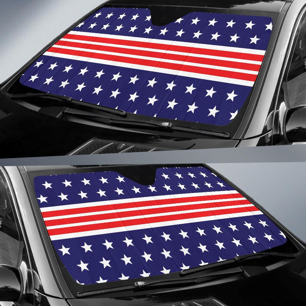 Patriotic Pattern Print Design A04 Car Sun Shades-JORJUNE.COM