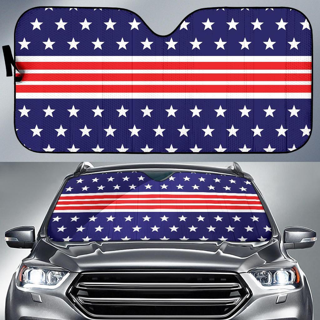 Patriotic Pattern Print Design A04 Car Sun Shades-JORJUNE.COM