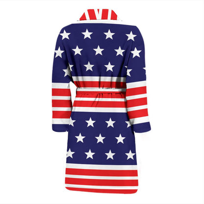 Patriotic Pattern Print Design A04 Men Bathrobe-JORJUNE.COM