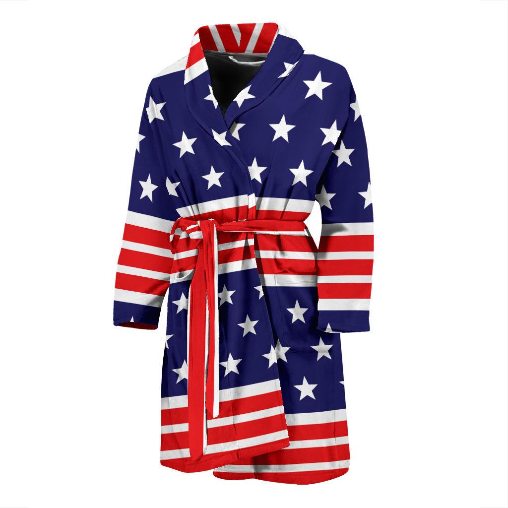Patriotic Pattern Print Design A04 Men Bathrobe-JORJUNE.COM