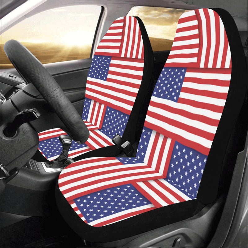 Patriotic US Flag Pattern Print Design A01 Car Seat Covers (Set of 2)-JORJUNE.COM