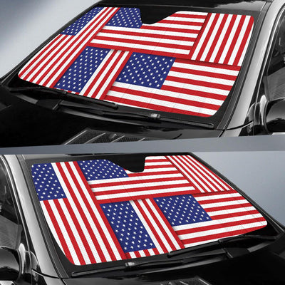 Patriotic US Flag Pattern Print Design A01 Car Sun Shades-JORJUNE.COM