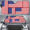 Patriotic US Flag Pattern Print Design A01 Car Sun Shades-JORJUNE.COM