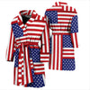 Patriotic US Flag Pattern Print Design A01 Men Bathrobe-JORJUNE.COM