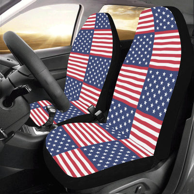 Patriotic US Flag Pattern Print Design A03 Car Seat Covers (Set of 2)-JORJUNE.COM