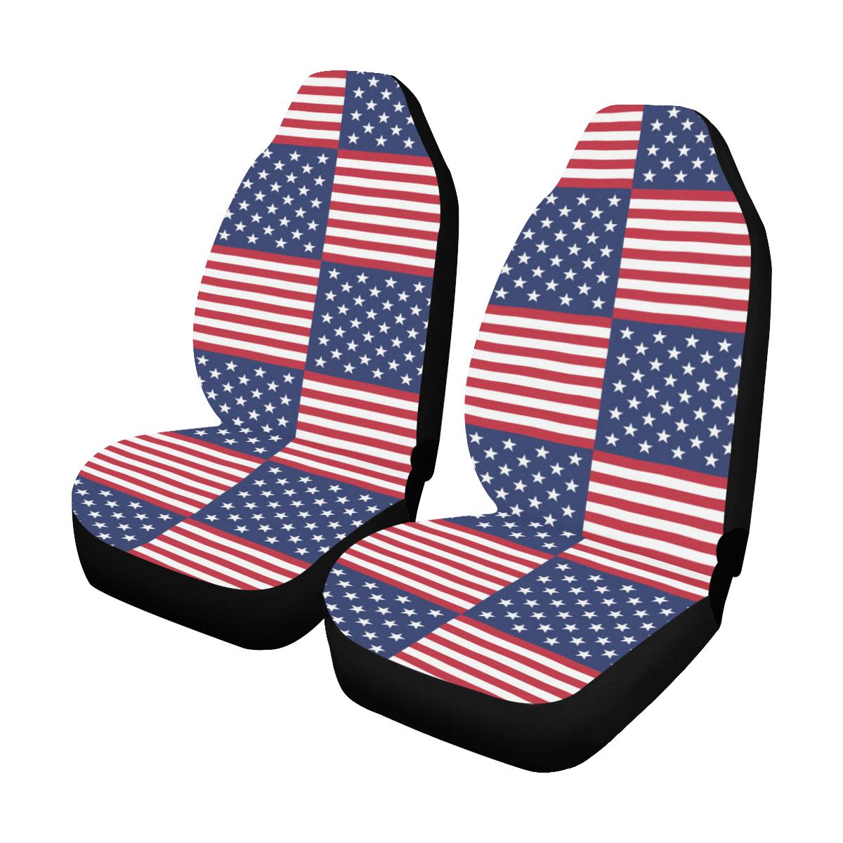 Patriotic US Flag Pattern Print Design A03 Car Seat Covers (Set of 2)-JORJUNE.COM