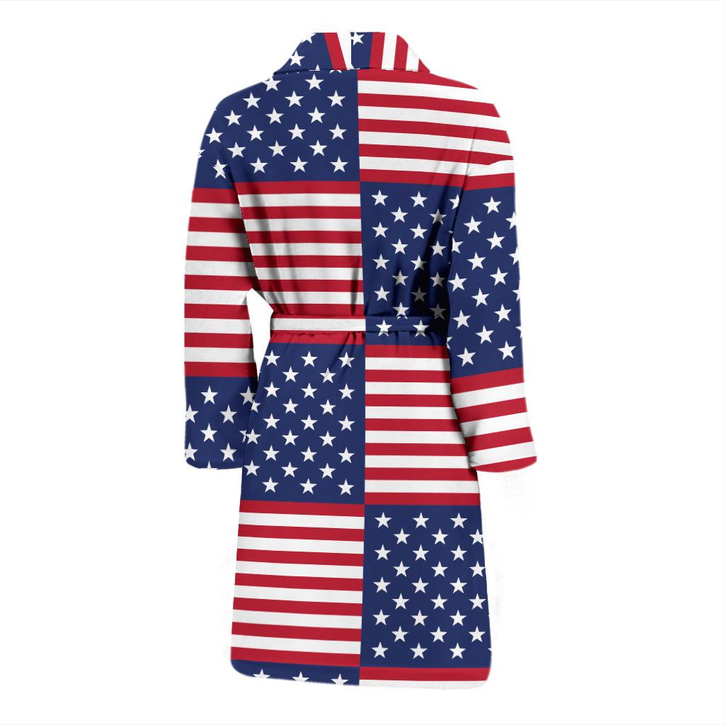 Patriotic US Flag Pattern Print Design A03 Men Bathrobe-JORJUNE.COM