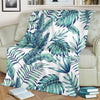 Pattern Tropical Palm Leaves Fleece Blanket