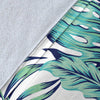 Pattern Tropical Palm Leaves Fleece Blanket