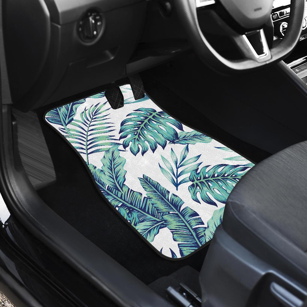 Pattern Tropical Palm Leaves Front and Back Car Floor Mats