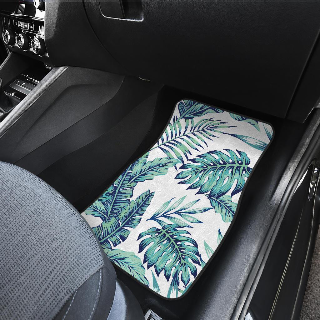 Pattern Tropical Palm Leaves Front and Back Car Floor Mats