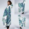 Pattern Tropical Palm Leaves Hooded Blanket-JORJUNE.COM