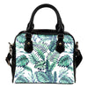 Pattern Tropical Palm Leaves Leather Shoulder Handbag