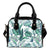 Pattern Tropical Palm Leaves Leather Shoulder Handbag