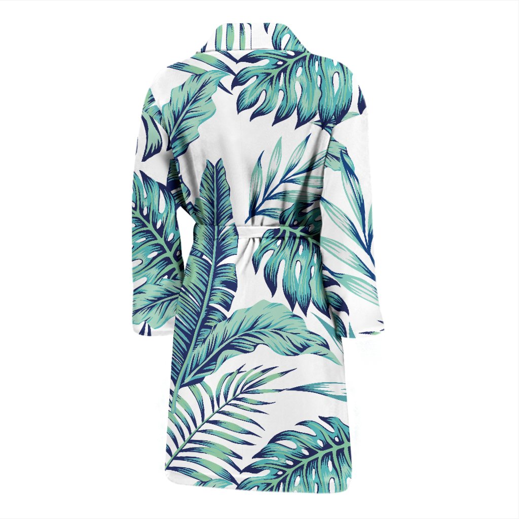 Pattern Tropical Palm Leaves Men Bath Robe