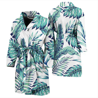 Pattern Tropical Palm Leaves Men Bath Robe