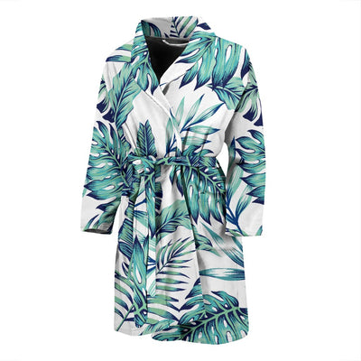 Pattern Tropical Palm Leaves Men Bath Robe