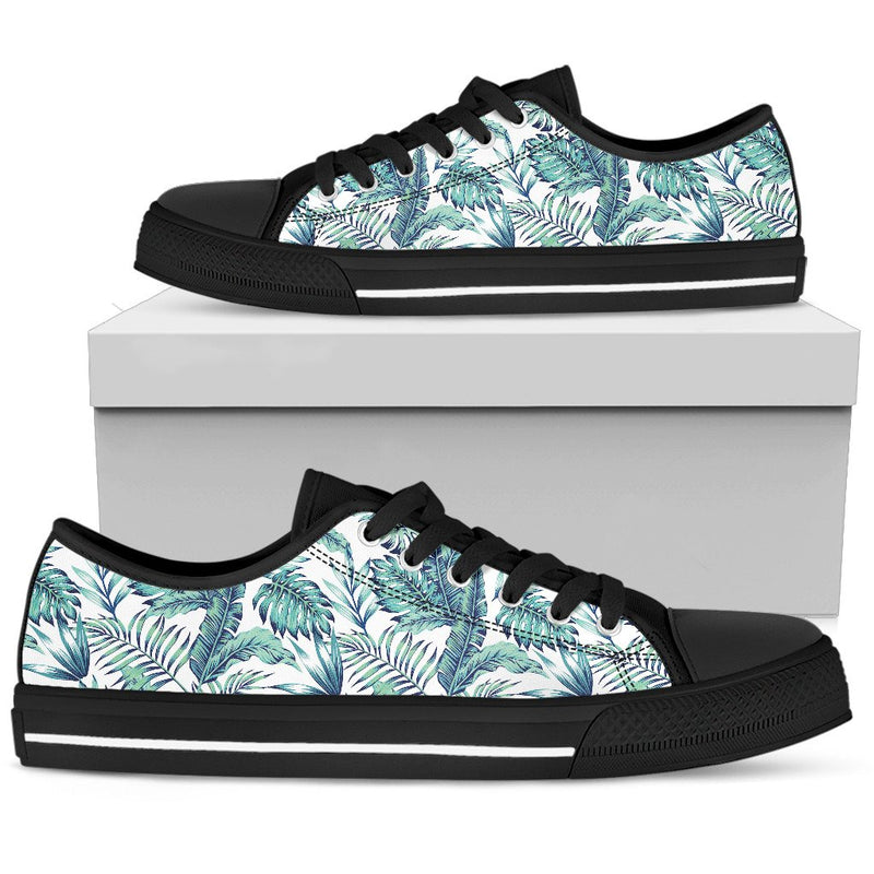 Pattern Tropical Palm Leaves Men Low Top Canvas Shoes