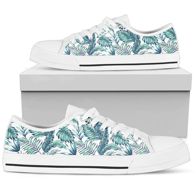 Pattern Tropical Palm Leaves Men Low Top Canvas Shoes